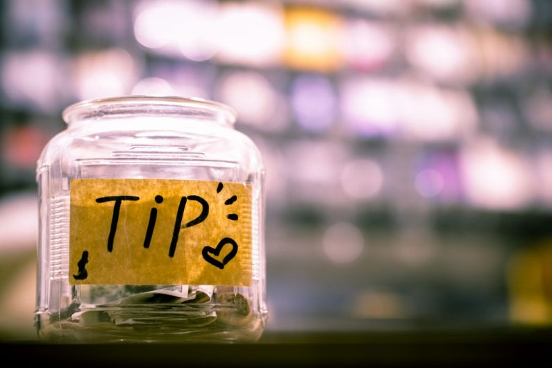 Tipping Money - clear glass jar