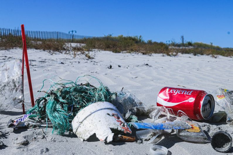 Clean Beach - garbage on seashore